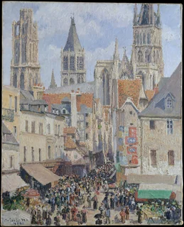 Camille Pissarro — Rue de l'Epicerie, Rouen (Effect of Sunlight)