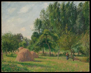Camille Pissarro — Haystacks, Morning, Eragny